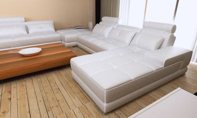 Sofas Living landscape Design Corner sofa Leather new U-shape Sofa Couch Upholstery Suite