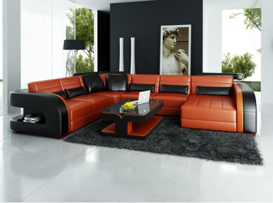 Luxurious Living room Corner suite Corner sofa Corner sofa Sofa Upholstery Corner Couch Leather