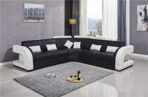 Suite Living landscape L-shape new Designer Sofa Couch Corner sofa + Stool Upholstery