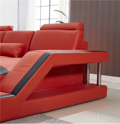 Design Couch Luxury Couches Leather Sofa Seat Corner Suite Upholstery Corner Couch Red