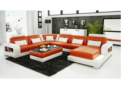 Modern Corner sofa Upholstery Couch Leather Corner sofa Living landscape U-shape