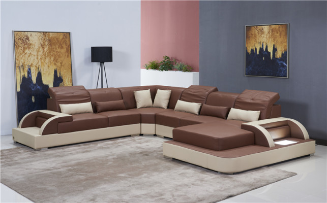 Living landscape U-shape xxl Corner sofa Sofa Couch Upholstery Suite Leather Sofas Corner