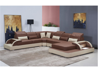 Living landscape U-shape xxl Corner sofa Sofa Couch Upholstery Suite Leather Sofas Corner