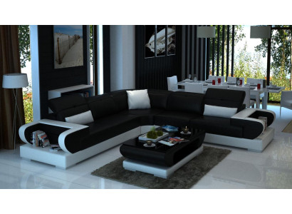 Designer Sofa Couch Corner sofa Luxury Upholstery Suite Living landscape L-shape LED