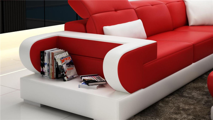 Corner sofa Sofa set Leather Sofa Corner Upholstery Stool Set Red Designer Couch new