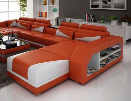 XXL Living landscape U-shape Corner sofa Sofa Couch Upholstery Suite Leather new
