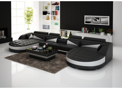 Leather sofa Corner sofa Sofa Couch Upholstery Living landscape Leather Sofas Suite U-shape