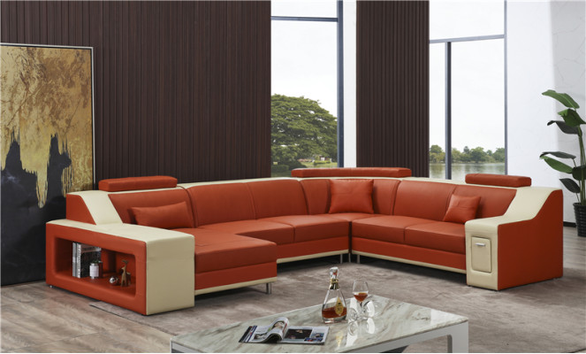 Corner sofa Sofa Living landscape U-shape Upholstery Couch Leather sofa Sofas Leather sofas new