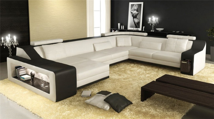 Corner sofa Sofa Living landscape U-shape Upholstery Couch Leather sofa Sofas Leather sofas new