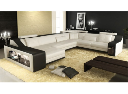 Corner sofa Sofa Living landscape U-shape Upholstery Couch Leather sofa Sofas Leather sofas new