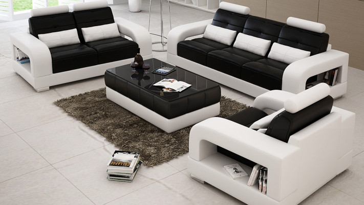 Leather Sofa Couch Sets Seat Upholstery Sofa Chouch Suite 3+2+1 Leather Fabric