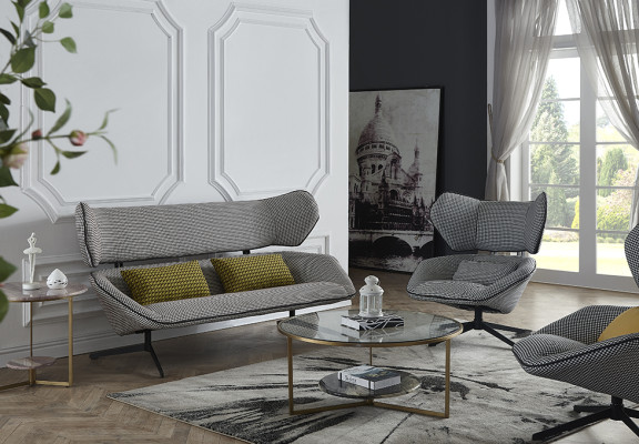 Upholstered bench Bench seat Stool Bench seat Seat furniture Design Sofa Fabric Relax Couch 130cm