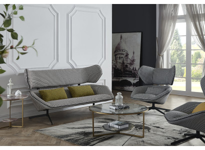Upholstered bench Bench seat Stool Bench seat Seat furniture Design Sofa Fabric Relax Couch 130cm