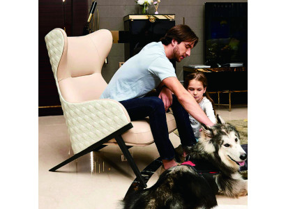 Armchair Design Couch Sofa Seater Luxury Beige new Relax Leather Lounge Club Upholstery