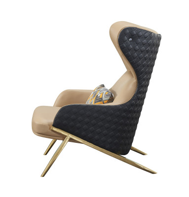 Armchair Relax Leather Lounge Club Upholstery Design Couch Sofa Seater Luxury Beige new