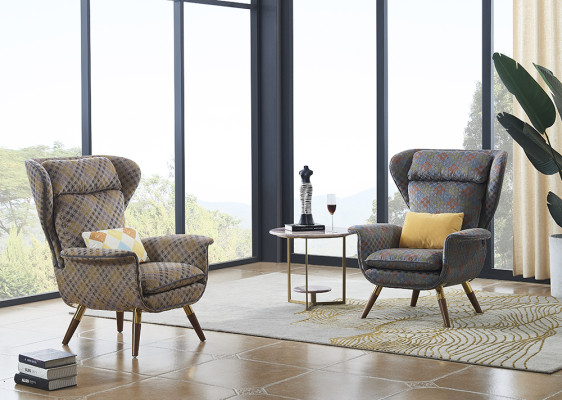 Armchair Design Couch Sofa Seater Luxury Ears Seat Relax Leather Lounge Club Upholstery