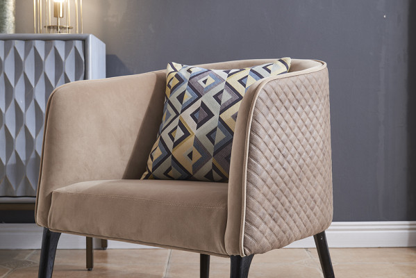 Luxury Chair Upholstery Cocktail Relax Lounge Club Chairs Furniture Design Armchair Beige