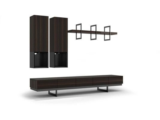 Living room set TV lowboard 2x wall cabinet Design Furnishings Modern Wall shelf