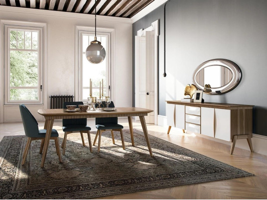 Dining set Design Dining room Furniture White Luxury Set Dining table 4x Chairs Sideboard