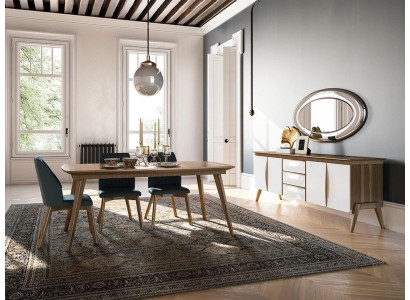 Dining set Design Dining room Furniture White Luxury Set Dining table 4x Chairs Sideboard