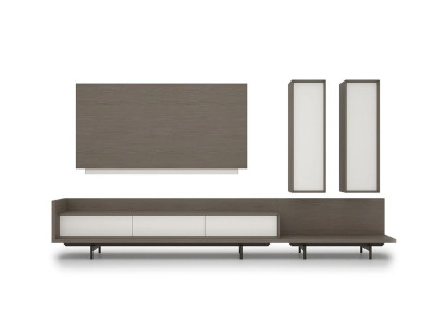 Wall unit TV lowboard TV Frame Furnishings 2x wall cabinet Design Modern Suite