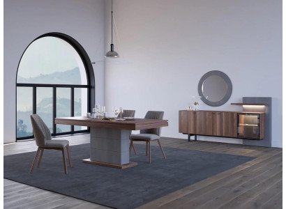 Dining set Dining room Furniture Dining table 4x Chairs Luxury Sideboard with Mirror