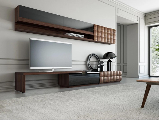 Complete Living room furniture Wall unit TV lowboard wall cabinet designer 2x wall shelves