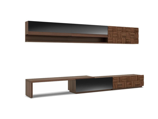 Complete Living room furniture Wall unit TV lowboard wall cabinet designer 2x wall shelves