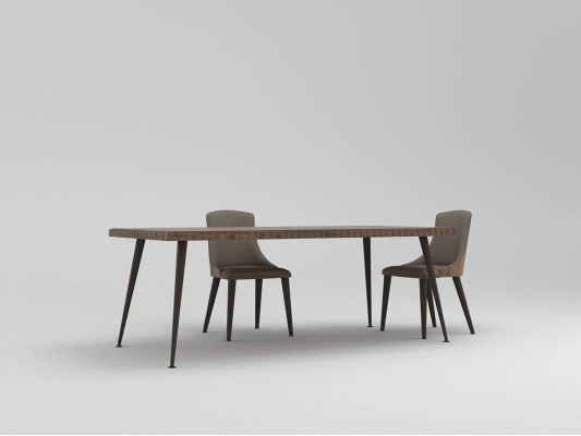 Luxury Set 3pcs Table Wood Dining table Dining room Complete 4x Chairs Furniture