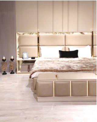 Modern Suite Furnishings Bedroom Bed 2xNight Tables Design Furniture new