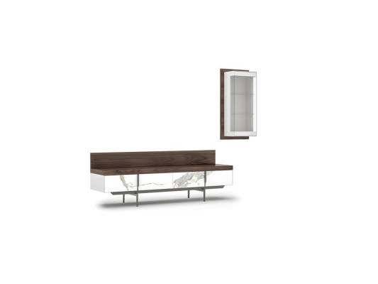 Living room set 2-piece TV lowboard complete hanging display case luxury modern design