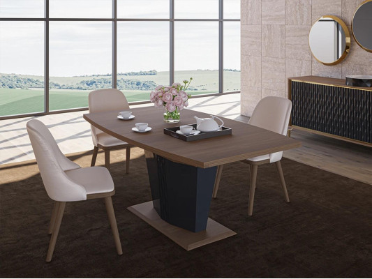 Dining room set 5-piece dining set modern dining table design 4x chairs furniture