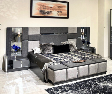 Bedroom Luxury Double bed 2x Bedside tables Complete's Modern Furnishings