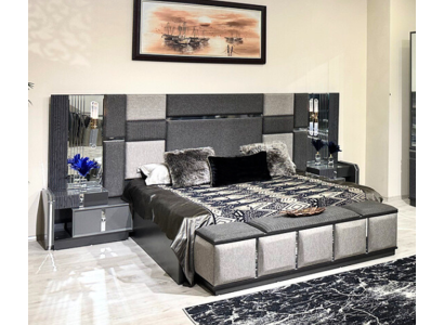 Bedroom Luxury Double bed 2x Bedside tables Complete's Modern Furnishings