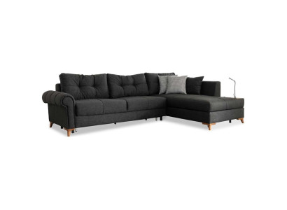 Black Corner sofa Modern L-shape Couch Living room Upholstery Corner sofa new