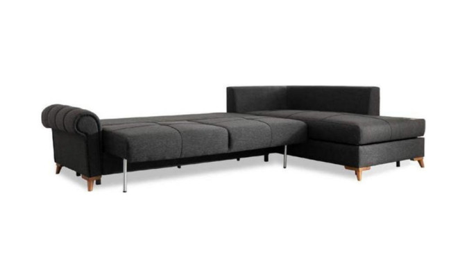 Black Corner sofa Modern L-shape Couch Living room Upholstery Corner sofa new