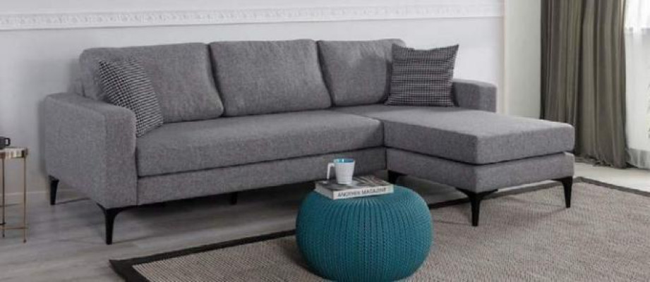 Living room Set L-shape Gray Sofa Upholstered furniture Designe Couch Corner sofa
