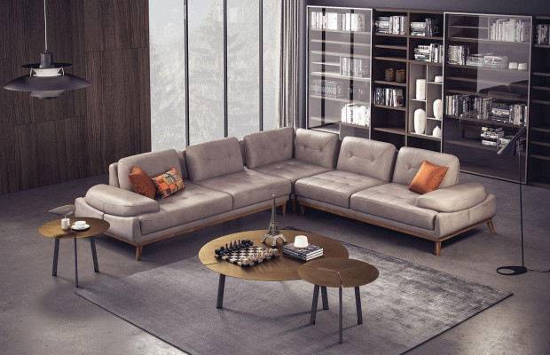 Beige Living room L-shape Sofa Designer Luxury Corner sofa Modern Couch new