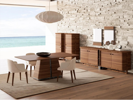 Luxury Dining set Complete 10-piece Dining table Design Sideboard Dining room 2x Wardrobe