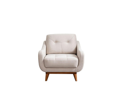 White Single Seater Living room Armchair Comfort abler Upholstery 1-Seater