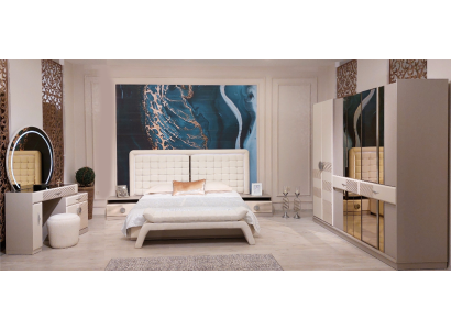 Designer Modern Bedroom Set Luxury Bed 2x Bedside tables new Furnishings