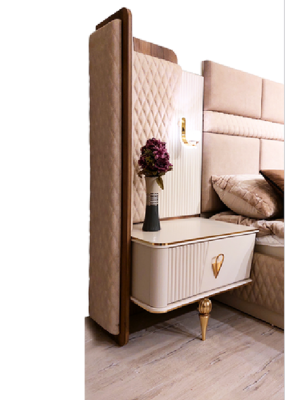 Bedroom Suite Luxury Design Bed 2xNightstands Modern Furnishings