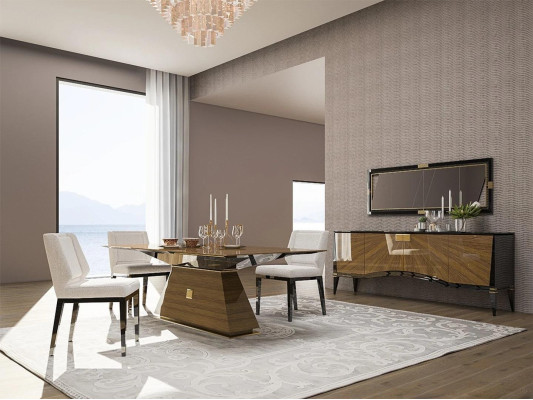 Luxury Modern Furniture Dining room Dining table Design 4x Chairs Dining set Sideboard