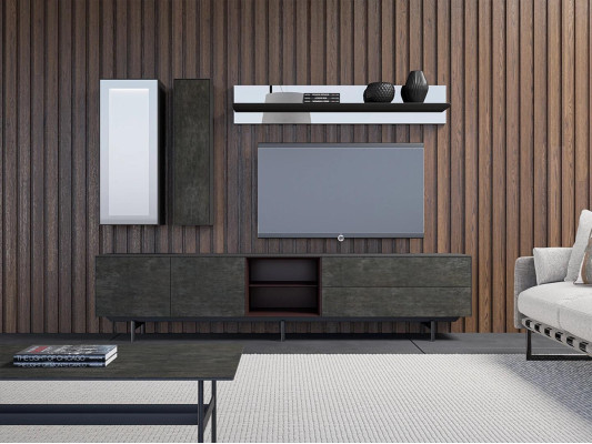 Wall unit Modern TV lowboard hanging display case Luxury Wall shelf Living room furniture