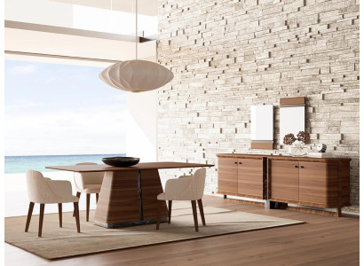 Modern Dining room Dining table 4x Chairs Dining set Sideboard Luxury Furniture 2x Mirror