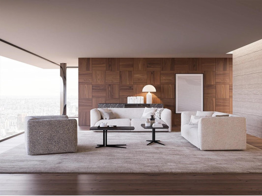 Luxury sofa set 3-piece armchair 2x sofa couch three-seater living room furnishings