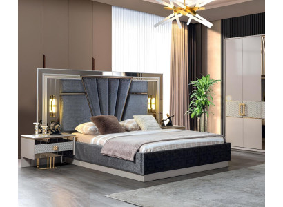 Bedroom Set Bed with 2x Bedside tables Complete luxury Furnishings Modern