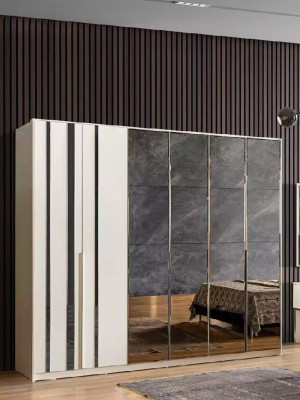 Wardrobe Luxury Bedroom Wood Wardrobe Glass Cabinet Furniture Design