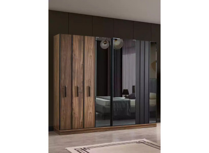 Designer Wardrobe with Mirror Bedroom Luxury Furniture Wood Wardrobe