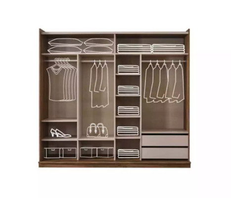 Designer Wardrobe with Mirror Bedroom Luxury Furniture Wood Wardrobe